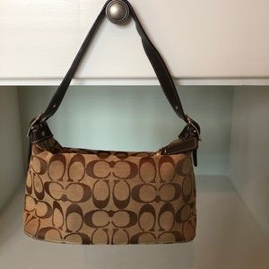 Coach “C” brown and tan mini purse